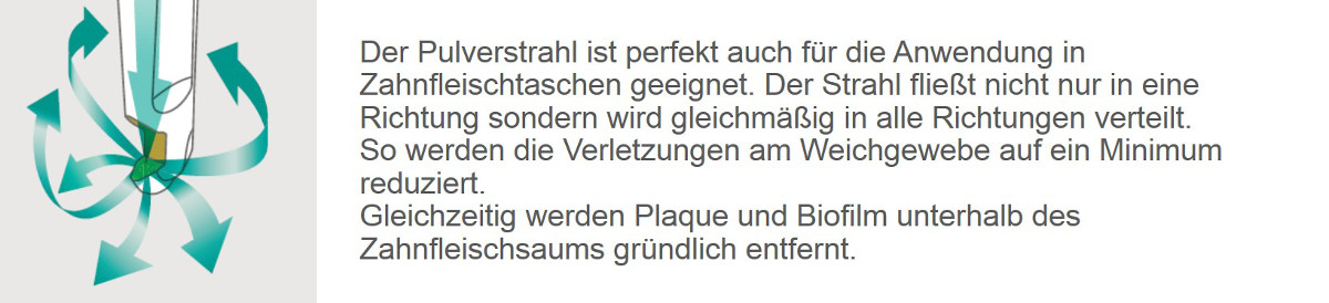 Kopf eines Pulverstrahlgeraets